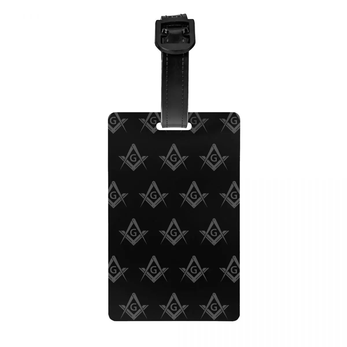 Master Mason Blue Lodge Luggage Tag -  Privacy Strap for Travel Bags - Bricks Masons