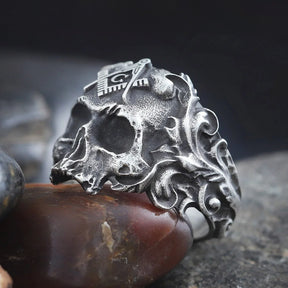 Master Mason Blue Lodge Ring - Sterling Silver Ring Square & Compass G