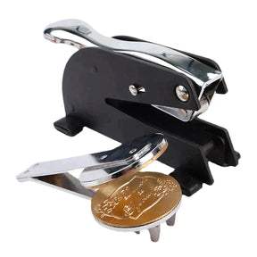 Shriners  Desktop Seal Press - Stainless Steel With Black Customizable - Bricks Masons