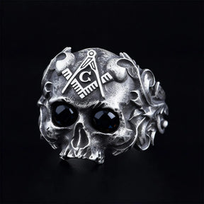 Master Mason Blue Lodge Ring - Sterling Silver Ring Square & Compass G