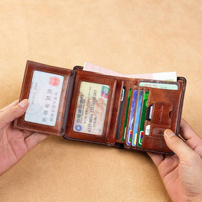 Widows Sons Wallet - GENUINE LEATHER With Credit Card Holder Brown