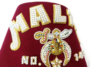 Shriners Fez Hat - Hand Embroidery