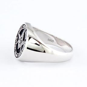 Master Mason Blue Lodge Ring - S&C G Virtus Junxit Mors Non Separabit Sterling