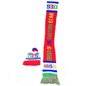 OES Scarf Hat Set - Colorful Wool - Bricks Masons