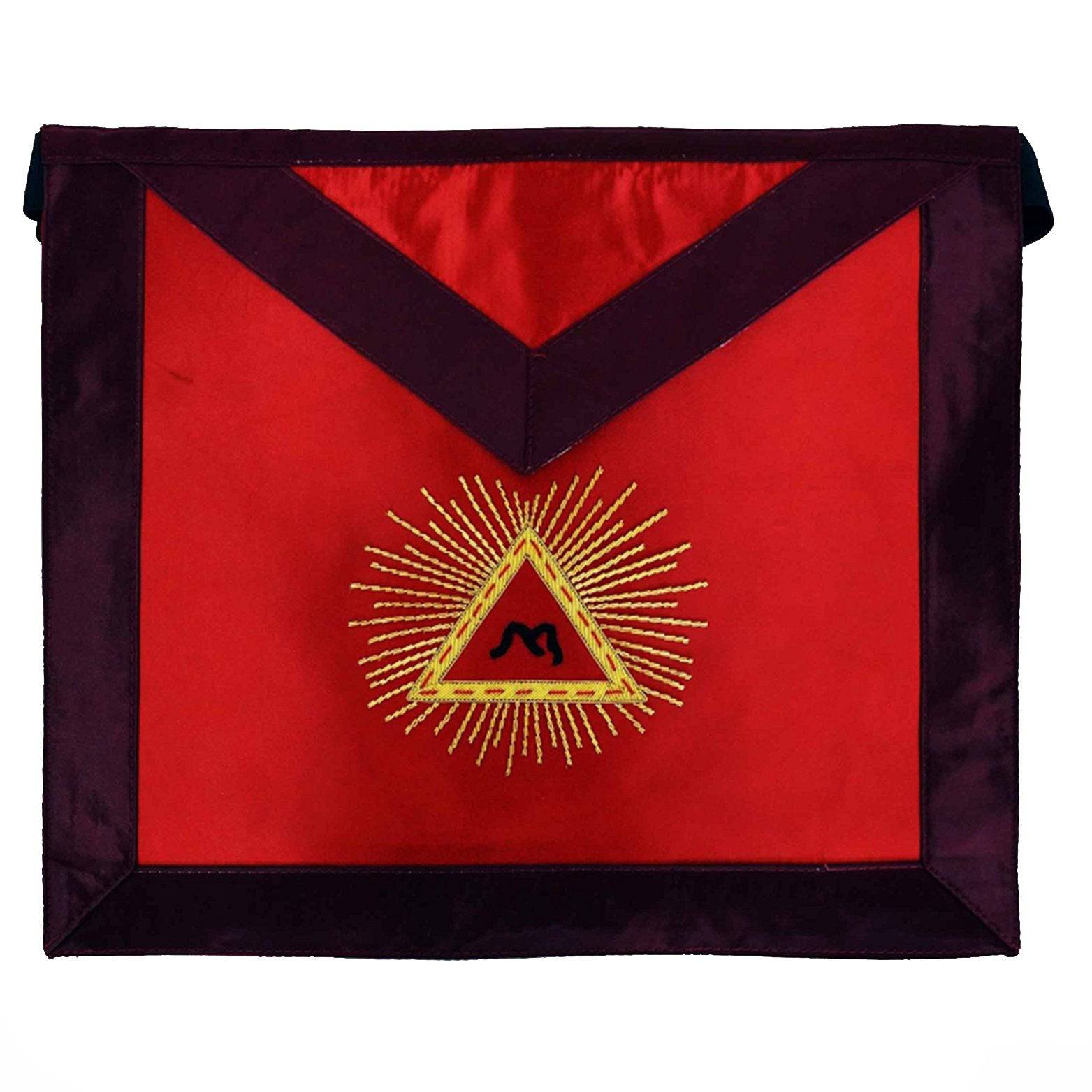 13th Degree Scottish Rite Apron - Red & Black with Gold Embroidery