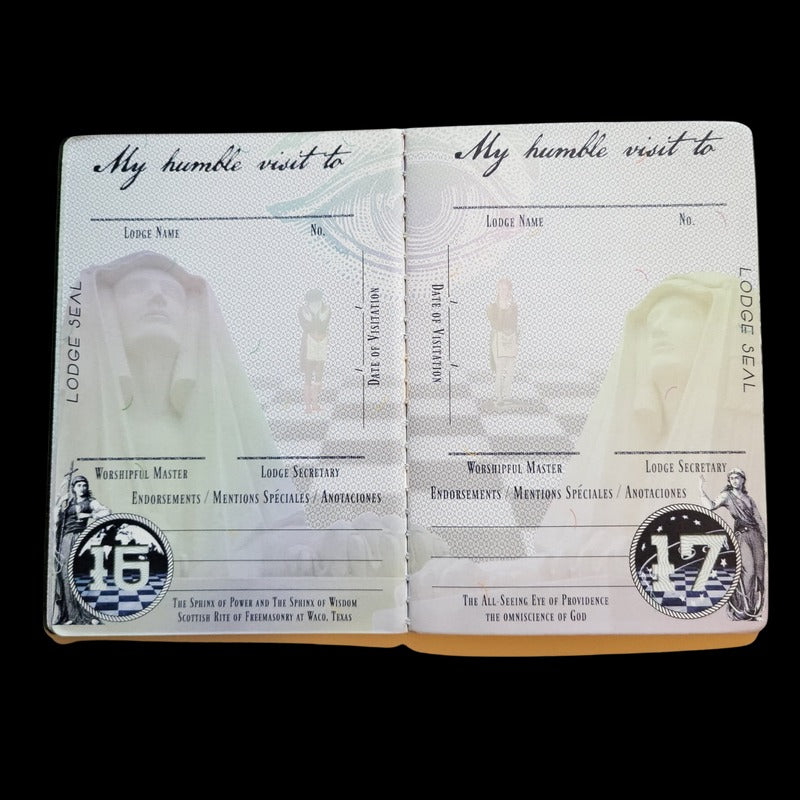 Master Mason Blue Lodge Passport - Blue & Gold Square & Compass