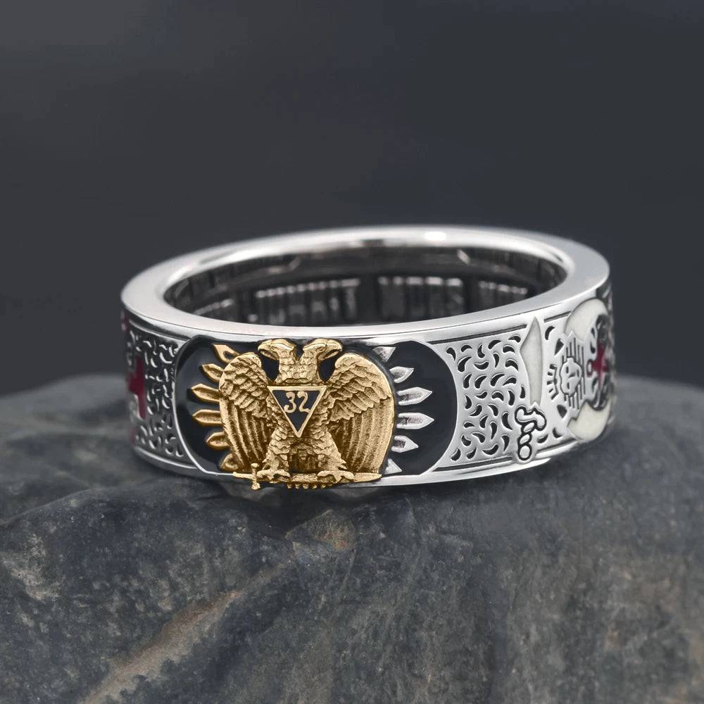 Shriners RING - 925 STERLING SILVER/ 14K REAL GOLD EAGLE