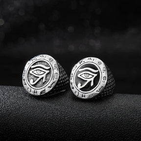 Ancient Egypt Ring -  Plated  Zinc Alloy Eye of Horus - Bricks Masons