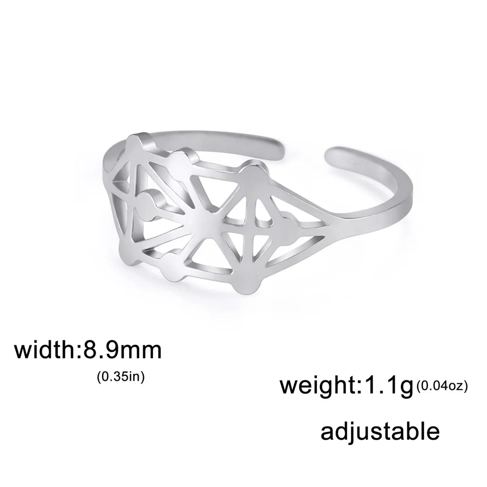 Ancient Israel Ring - Kabbalah Stainless Steel Adjustable Size - Bricks Masons