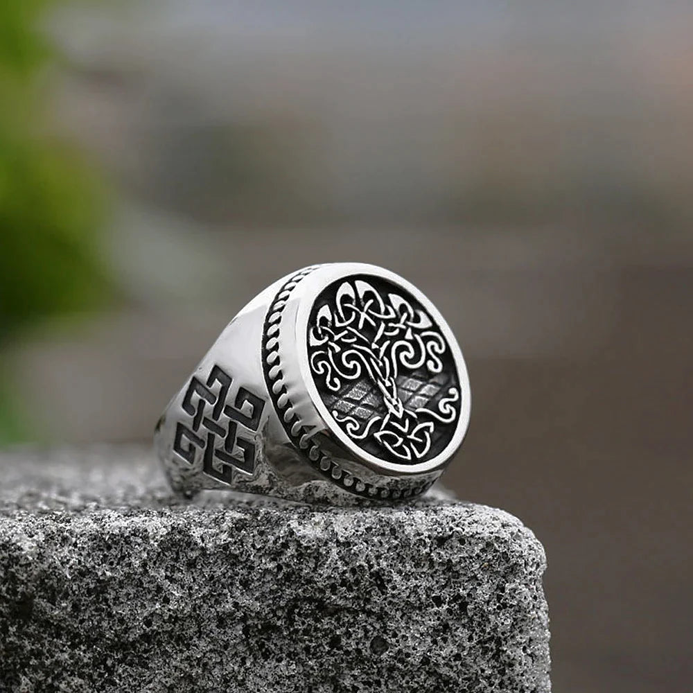 Ancient Israel Ring - Tree Of Life Stainless Steel - Bricks Masons