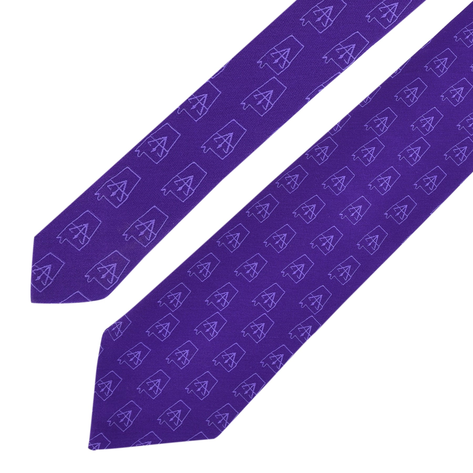 Council Necktie - Purple Silk Council Emblem - Bricks Masons