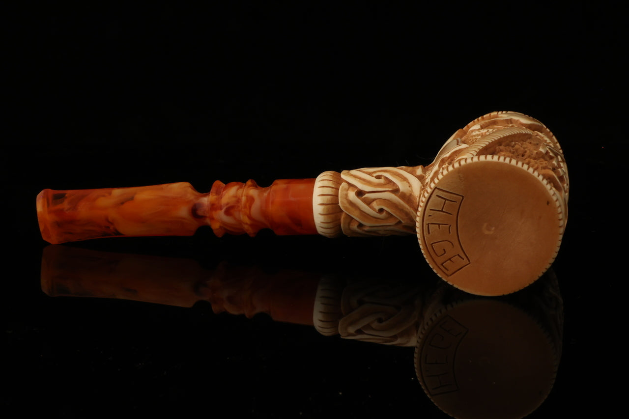 Master Mason Blue Lodge Meerschaum Pipe - Handcrafted Mason Gavel Shape