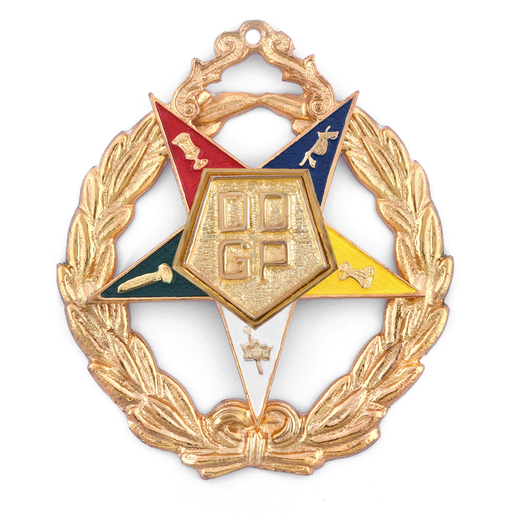 District Deputy Grand Patron OES Officer Collar Jewel - Gold Plated - Bricks Masons