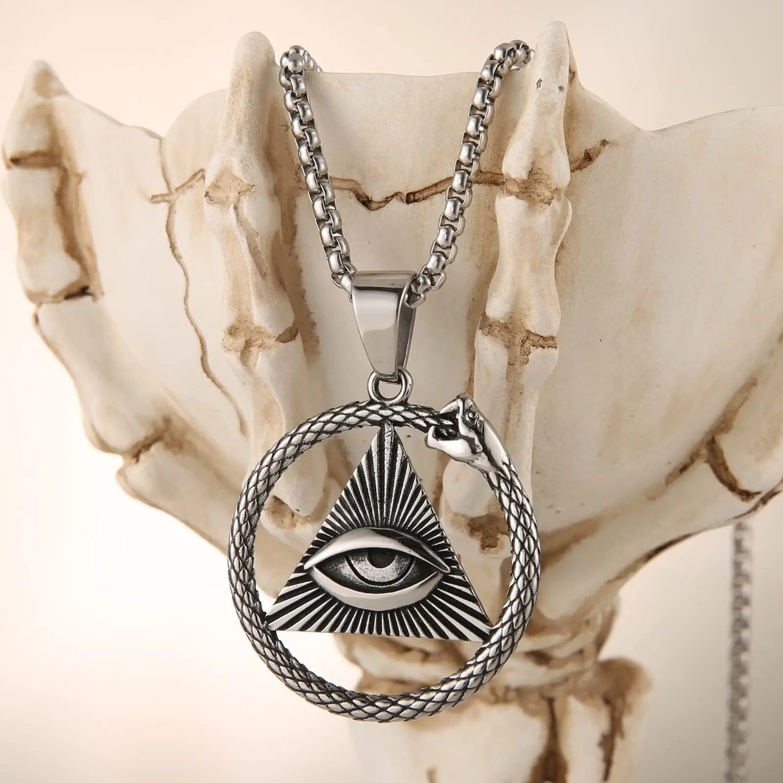 Eye Of Providence Necklace - Men Stainless Steel - Bricks Masons