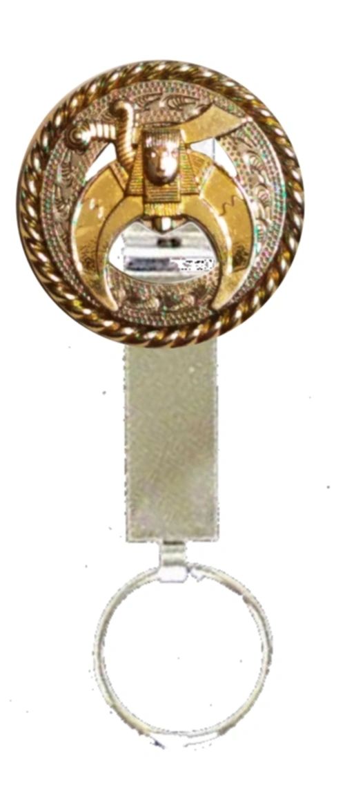 Shriners Pocket Key Holder - Gold Metal - Bricks Masons