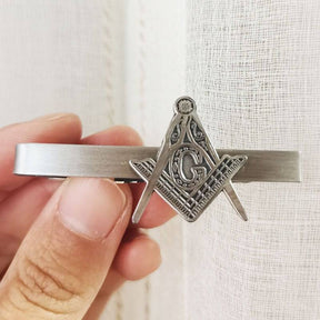 Fellowcraft Blue Lodge Tie Clip - Antique Silver - Bricks Masons