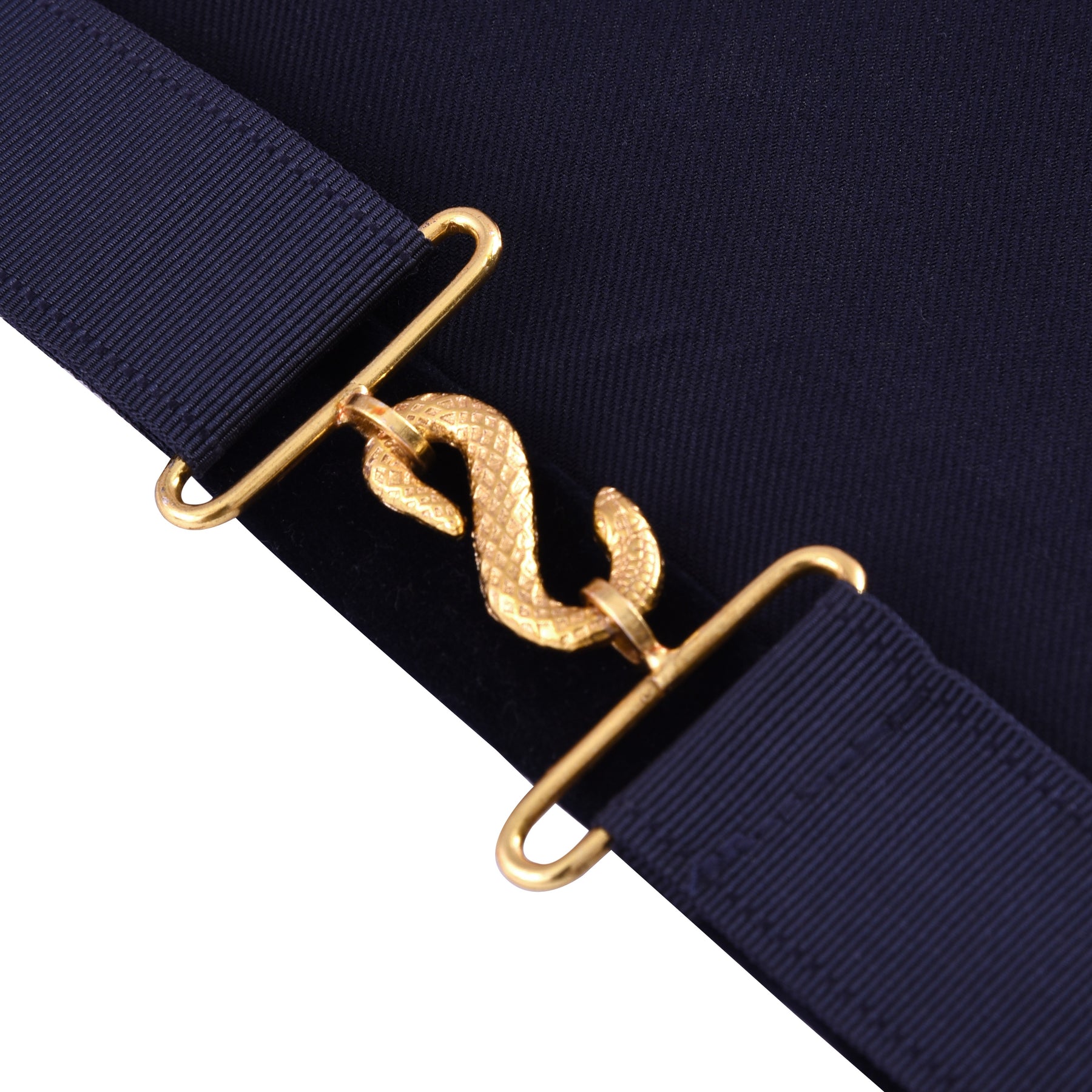 Grand Inspector Apron - Blue Velvet With Gold Hand Embroidery Bullion - Bricks Masons