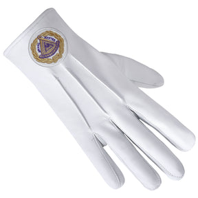 Grand Master Blue Lodge Glove - Leather With Gold Emblem - Bricks Masons