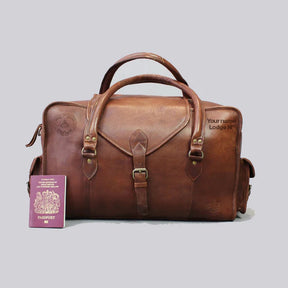 Grand Master Blue Lodge Travel Bag - Handmade Genuine Leather - Bricks Masons