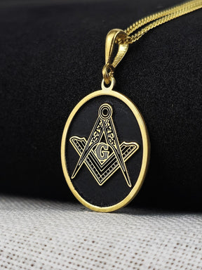 Master Mason Blue Lodge Necklace - Square & Compass G Various Sizes - Bricks Masons