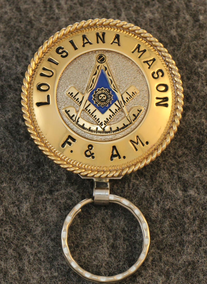 Past Master Blue Lodge Keychain - Handcrafted Louisiana Mason  F. & A. M.