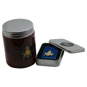 Master Mason Blue Lodge Lighter - With Glass Holder Candle Engraved Set