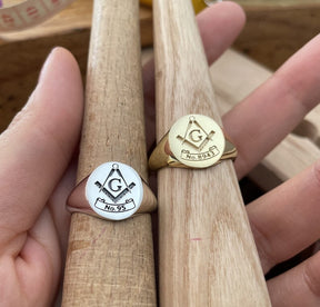 Master Mason Blue Lodge Ring - White Gold 10k Gold 14k