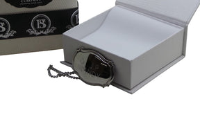 Master Mason Blue Lodge Bottle Tag Label - Engraved with Chain Silver