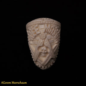 Master Mason Blue Lodge Meerschaum Pipe - Handmade Free Mason With Fitted Case - Bricks Masons