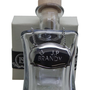 Master Mason Blue Lodge Bottle Tag Label - Engraved with Chain Silver