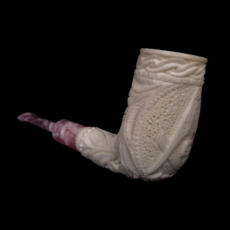 Master Mason Blue Lodge Meerschaum Pipe - Handmade Natural Wax Coating - Bricks Masons