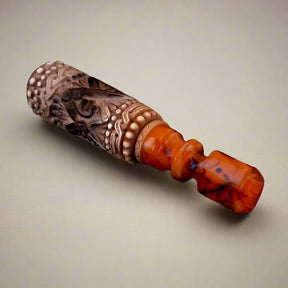 Master Mason Blue Lodge Cigarette Holder - Meerschaum & Natural Wax with Fitter Case