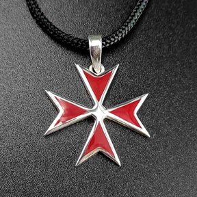 Order Of Malta Necklace - Red Templar cross-Templar necklace