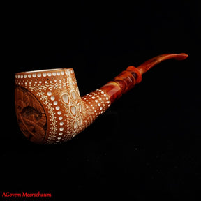 Master Mason Blue Lodge Meerschaum Pipe -  With Fitter Case & Pipe Tamper - Bricks Masons