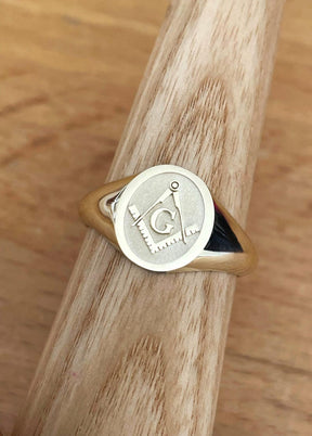 Master Mason Blue Lodge Ring - 14k & 18k Various Gold Colors - Bricks Masons