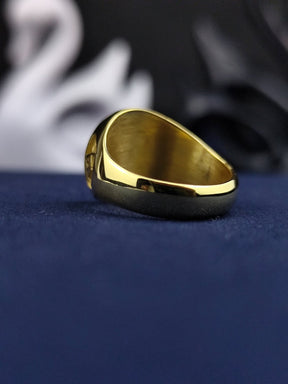 Master Mason Blue Lodge Ring - Gold Square & Compass G Personalized - Bricks Masons