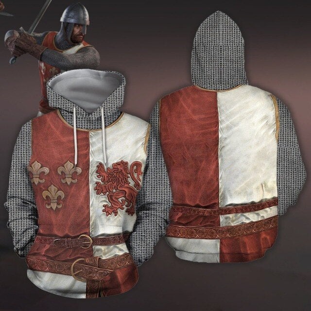 Knights Templar Commandery Hoodie - Knight Armor Templar 3D Printed - Bricks Masons