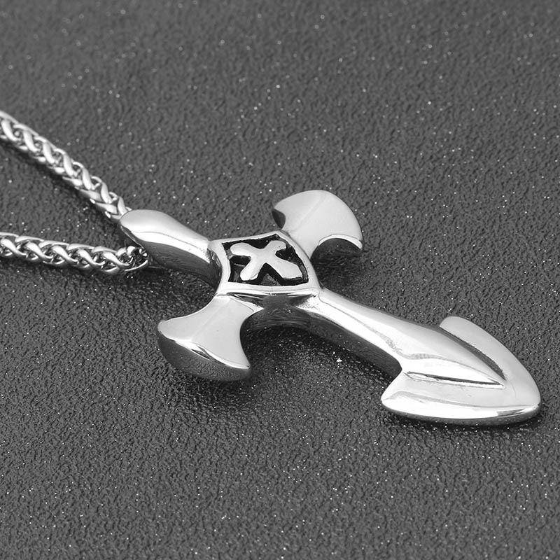 Knights Templar Necklace - Cross Inside Cross - Bricks Masons
