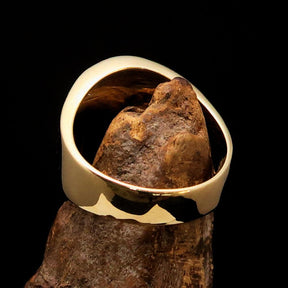 Knights Templar Ring - Brass Green Celtic Cross