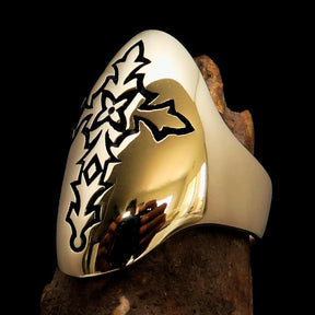 Knights Templar Ring - Gold Brass Ring With Cross - Bricks Masons