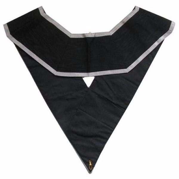 Grand Almoner 30th Degree French Collar - Black Moire with White Borders