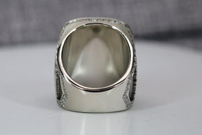 Past Master Blue Lodge Ring - Sterling Silver With Rhinestones - Bricks Masons