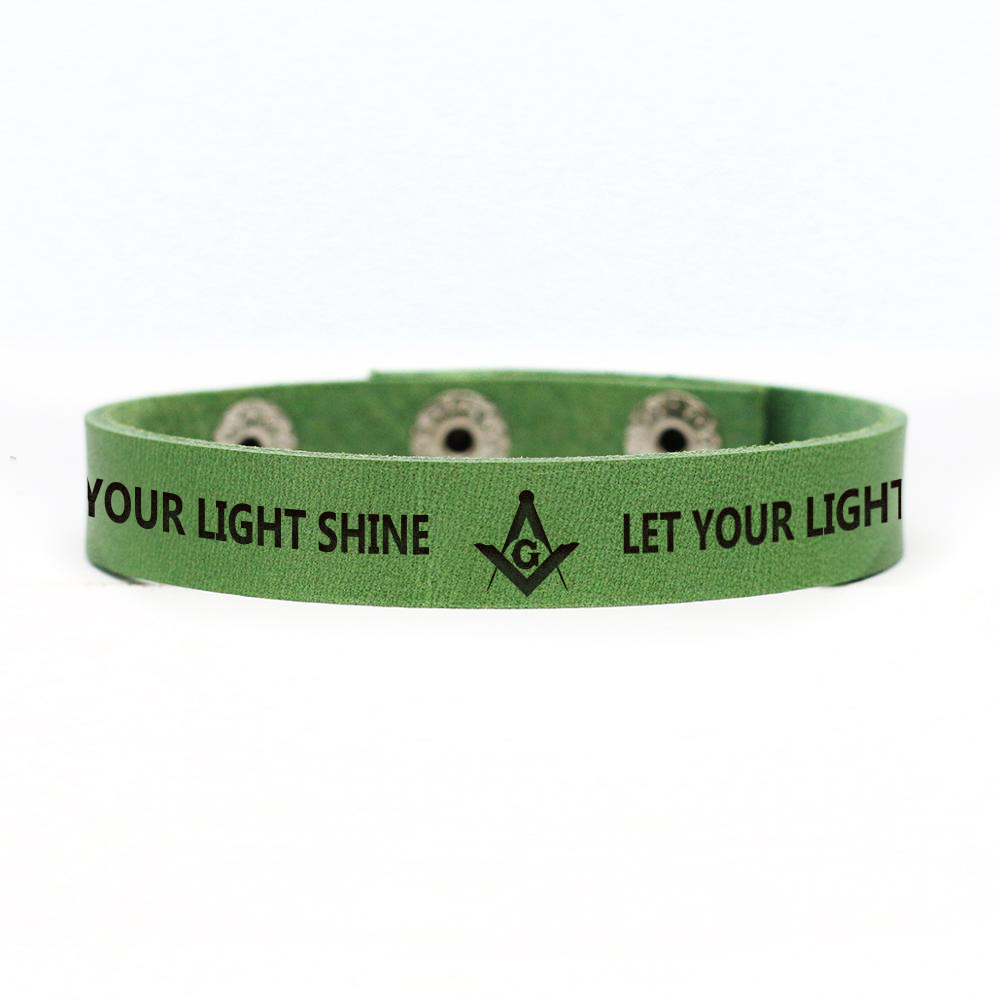 Master Mason Blue Lodge Bracelet - Various Leather Colors - Bricks Masons