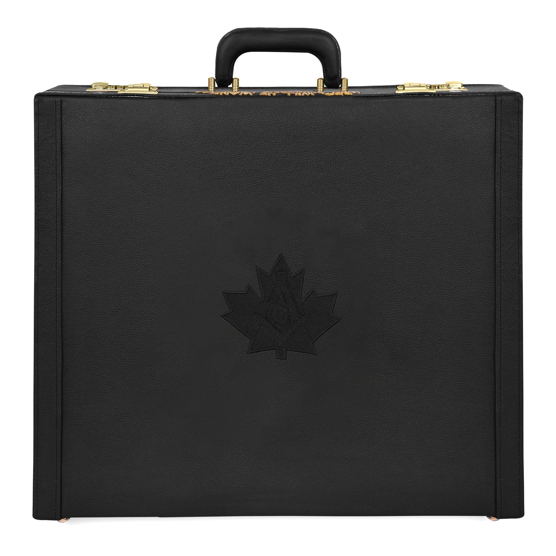 Master Mason Blue Lodge Canada Regulation Apron Case - Black Emblem Machine Embroidery Personalization Various Sizes & Materials - Bricks Masons