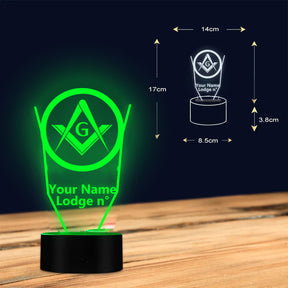 Master Mason Blue Lodge LED Sign - Various Colors - Bricks Masons