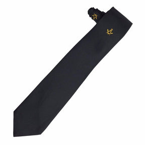 Master Mason Blue Lodge Necktie - Black Machine Embroidery - Bricks Masons