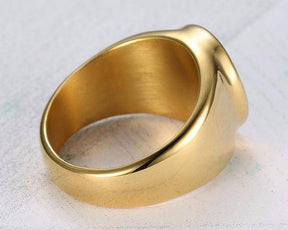 Master Mason Blue Lodge Ring - Gold & Blue Stainless Steel - Bricks Masons