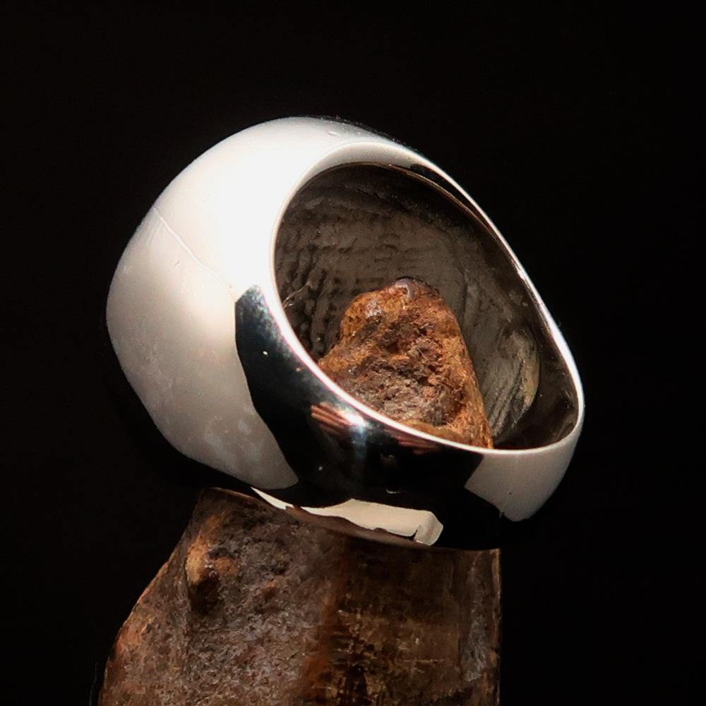 Master Mason Blue Lodge Ring - Red Sterling Silver With Skull Square Compass - Bricks Masons