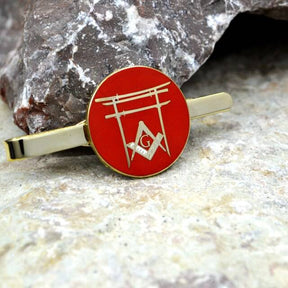 Master Mason Blue Lodge Tie Bar - Japan Shrine Torii SAGAMIHARA - Bricks Masons