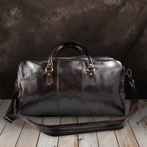 Master Mason Blue Lodge Travel Bag - Handmade Genuine Leather - Bricks Masons